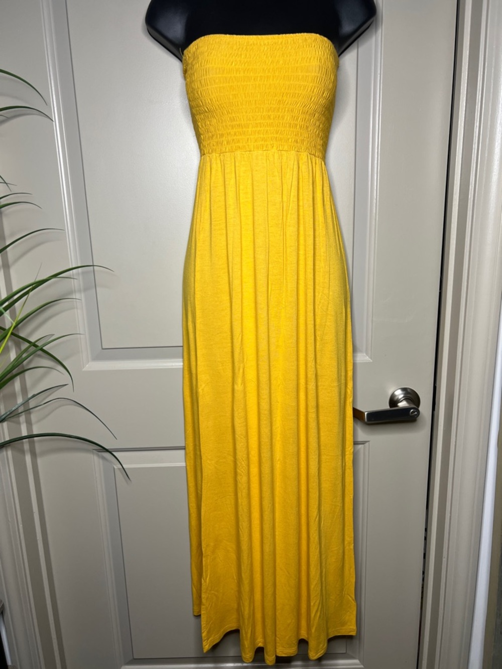 Sunshine Yellow Strapless Smocked Maxi Dress - Picture 4 of 7